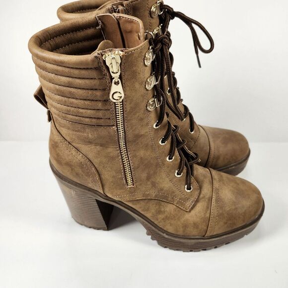 GBG Los Angeles Siana-R High Heel Boots Women Brown 10M Faux Leather Chunky Y2K - Picture 9 of 16